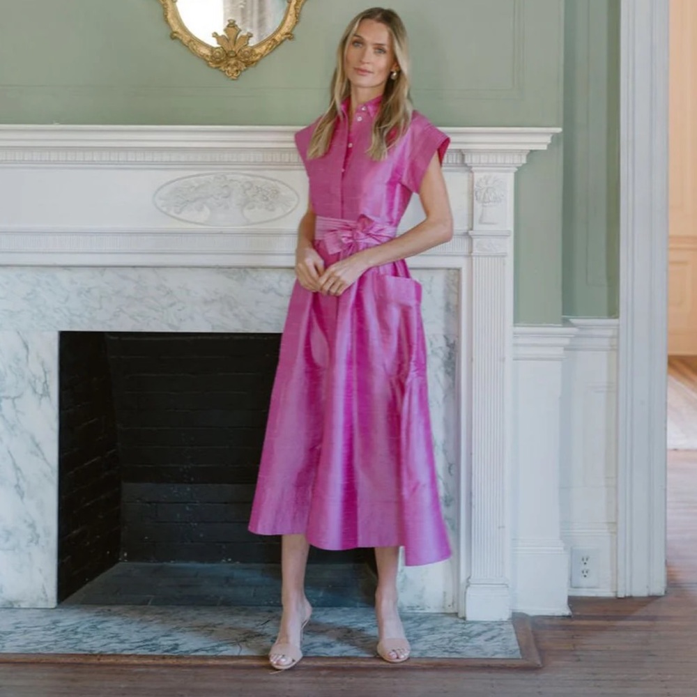 Julia Amory dupioni iris betty dress small